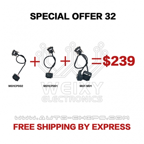 (WEIXY Electronics Special offer 32) 1PCS MB MG1CP002 cable + 1PCS MB MD1CP001 cable + 1PCS BMW MG1 MD1 cable for Autotuner