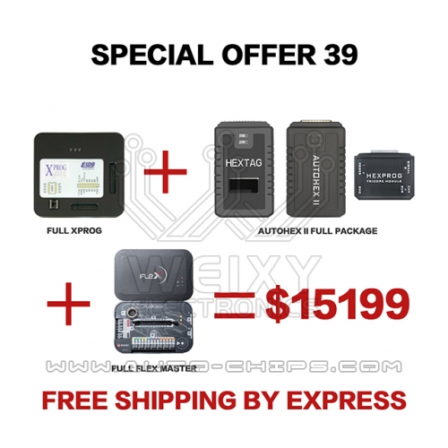 (WEIXY Electronics Special offer 39) 1set full xprog + 1set Autohex full package + 1set full flex master