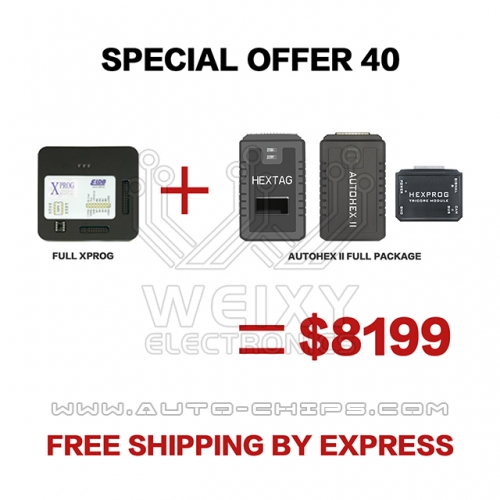(WEIXY Electronics Special offer 40) 1set full xprog + 1set Autohex full package