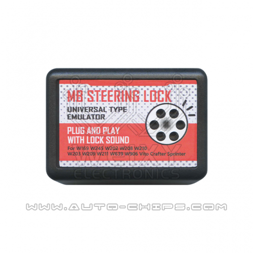 Universal steering lock emulator for Mercedes-Benz W169 W245 W202 W208 W210 W203  W209 W211 W639 W906 Vito Crafter Sprinter with lock sound - Plug and